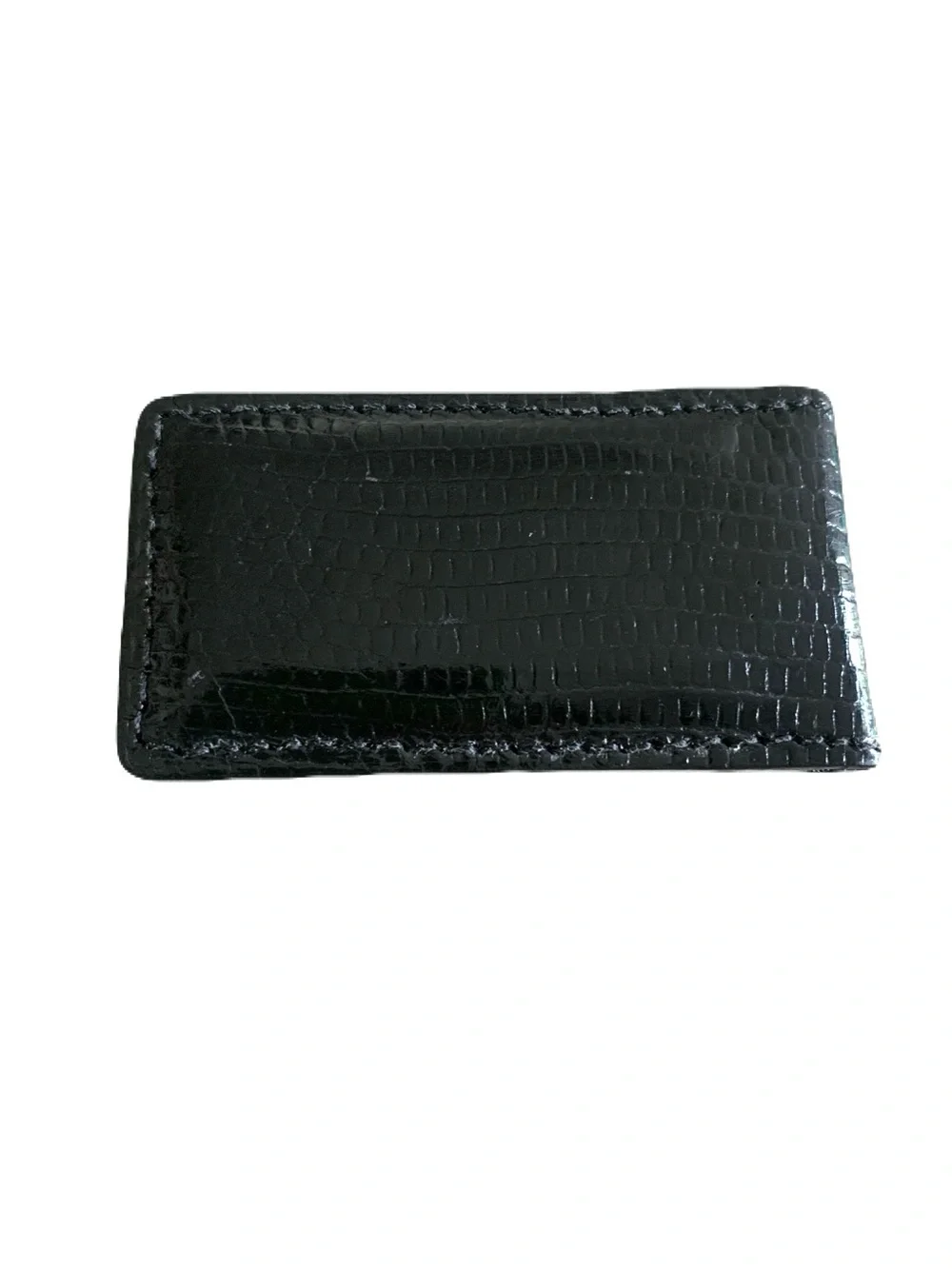 Men’s Black Genuine Lizard Skin Strong Magnetic Money Clip Cash Made in USA